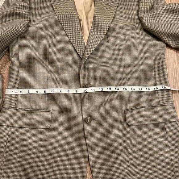 Brooks Brothers 346 Men's 42R Silk Wool Houndstooth Beige Suit Jacket Blazer - Picture 10 of 12